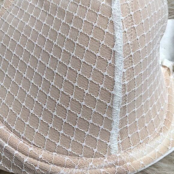 Fredericks Of Hollywood White Mesh Lace Underwire Bra 36D - Picture 2 of 5